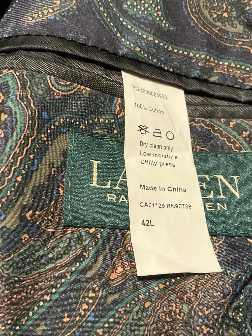 Lauren Ralph Lauren Men’s 42L Black Corduroy Ultraflex Blazer Sport Coat NWT